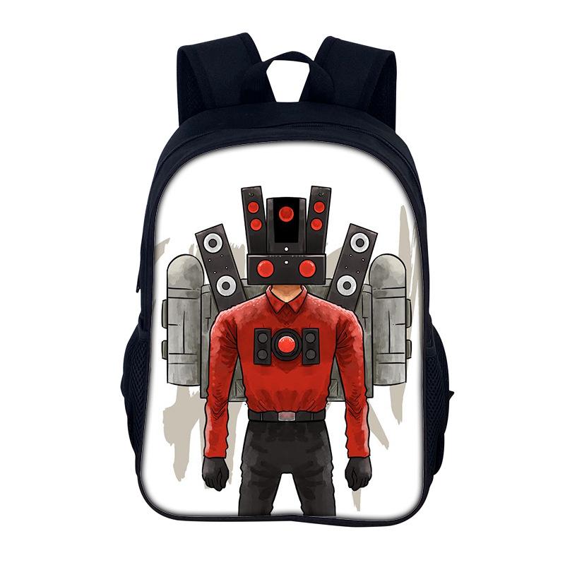 3D-Druck Skibidi Toilette Schulrucksack Tasche Schultasche Rucksack Mochila Studenten-Rucksacktasche für Jungen Mädchen Bestes Geschenk