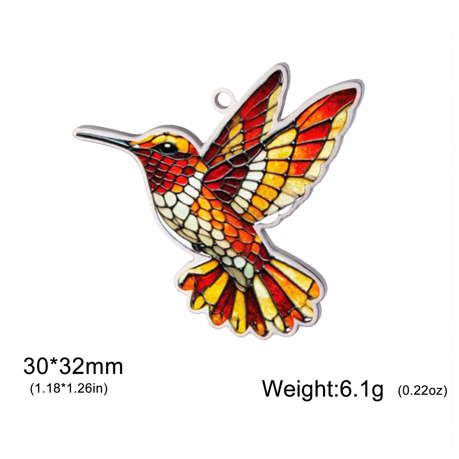

Teamer Hummingbird & Garland Stainless Steel Charms For Women Retro Style Colorful Bird DIY Necklace Making Jewelry Gift New