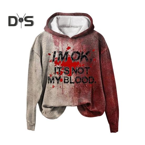 

Мужская толстовка с капюшоном на осень-зиму на Хэллоуин с принтом кровавых пятен, эластичными манжетами, ретро-узором с 3D-буквами, толстая, градиентного цвета, с капюшоном, свободная, сохраняющая тепло, средней длины, спортивная XL