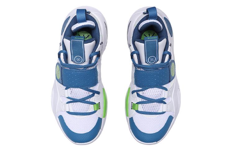 Li Ning All City 8 Youth Edition All City Wade Collection Low top Children's Basketball Shoes White Blue ABPQ053-1