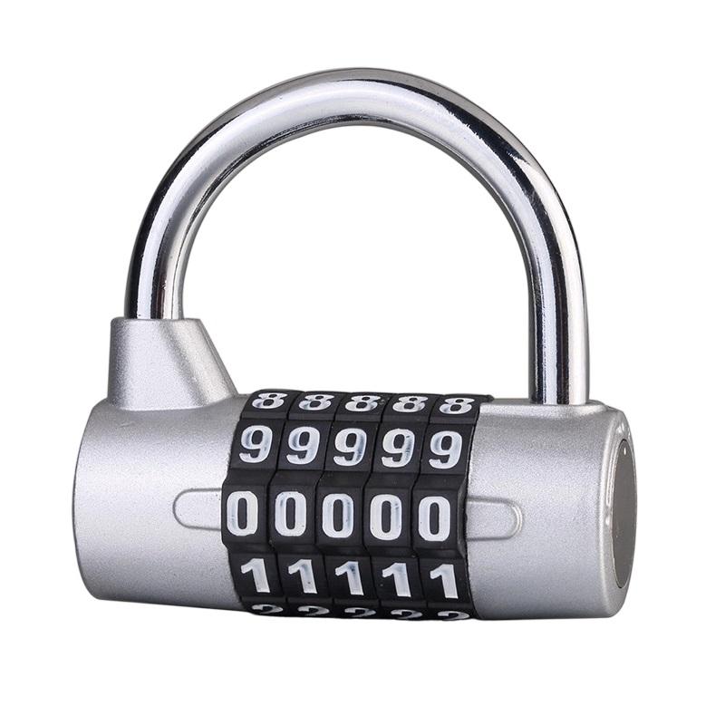 Durable Zinc Alloy Combination Padlock 5-Digit Adjustable Password Code Anti-Theft Waterproof Universal Security Lock for Gym