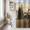 Shower Curtain Deer In Forest Shower Curtain With Hooks Fabric Cabin Decor Shower Curtain