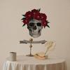 Halloween Skeleton Rose Home Wall Decal Chic Festival Floral Skull Wall Sticker Living Room Canvas Fabric Ffurniture Sticker