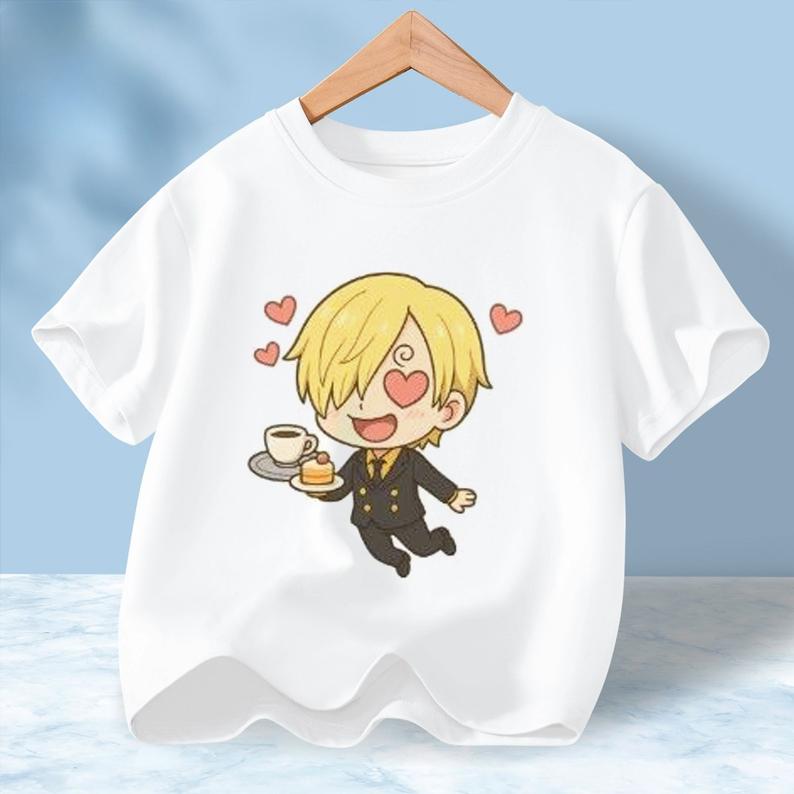 Cute Chibi Character Print Cotton TShirt Men Women Kids Family Clothes 2026 Summer ShortSleeve Casual Tee Tops