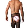 Adult Sexy Pantyhose Costumes Porno Exotic Men'S Pantyhose Sexy Four Open Crotch Tights Small Mesh Stockings For Male Underwear
