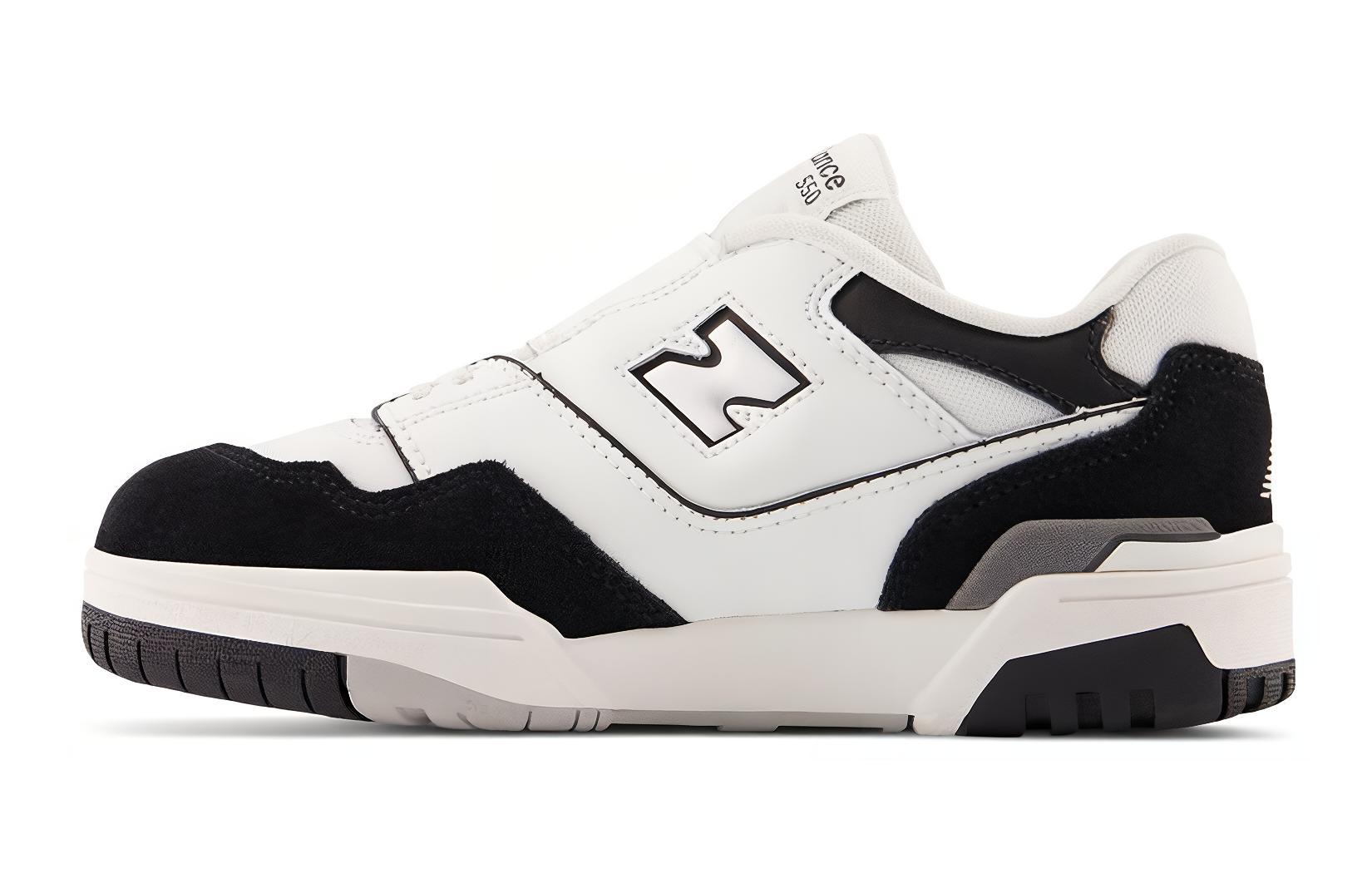 New Balance 550 Bungee Lace White Black Rain Cloud (PS) 35