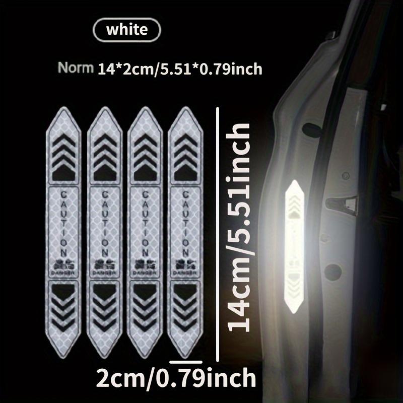 4-Pack Night Reflective Car Door Stickers Plastic Safety Warning Decals14*2cm/5.51*0.79in Visible at 300 Meters