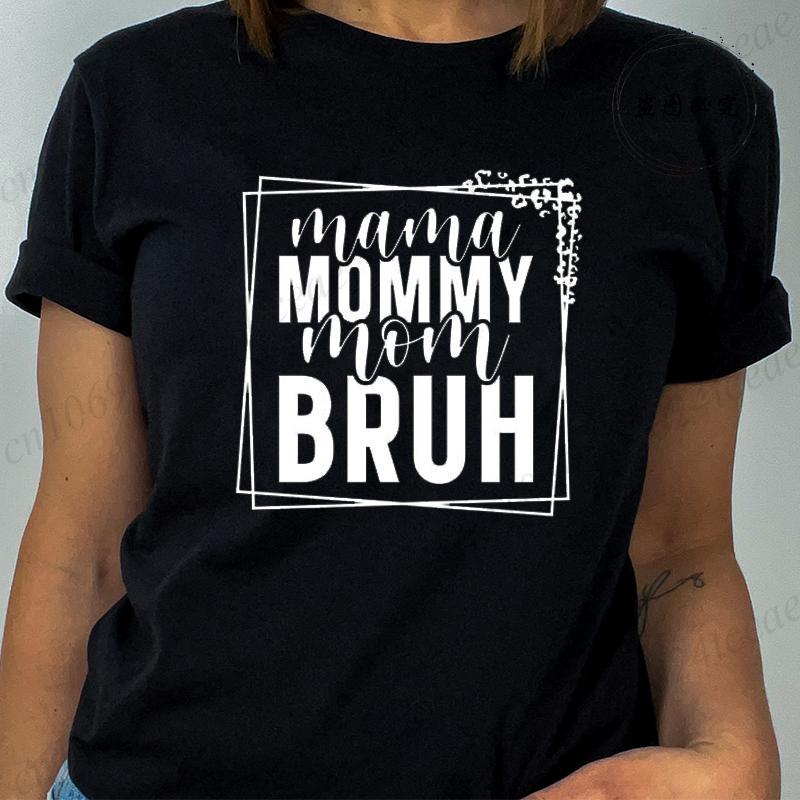 T Shirt for Women Mom Life Print Tshirt Short Sleeve Crew Neck Casual Top Mom Quotes Women Tshirt Blessed Mama Womens Clothing