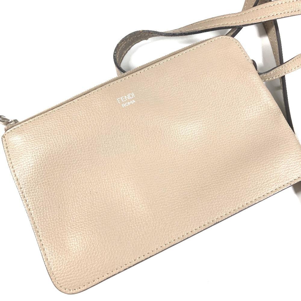 FENDI With porch Logo F-Is Bag Shoulder Bag Tote Bag Shoulder Bag Leather Beige