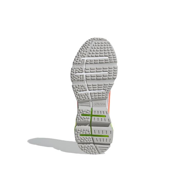 adidas Neo Quadcube CC Fabric Slip Resistant Low Top Marathon Running Shoes Women's White Orange Green FW7180