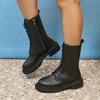 Martin Boots Women's New Brown Boots in 2025 Women's Spring and Autumn Single Boots Increase Height Platform Boots with Fleece