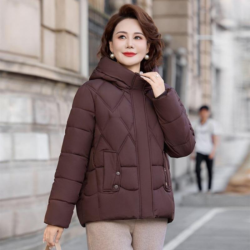 Daunenbaumwollgepolsterte Kleidung, Winter-Baumwolljacken, Kapuzenjacken, neue Herbst- und Winter-Baumwollkleidung, warme und verdickte Damen