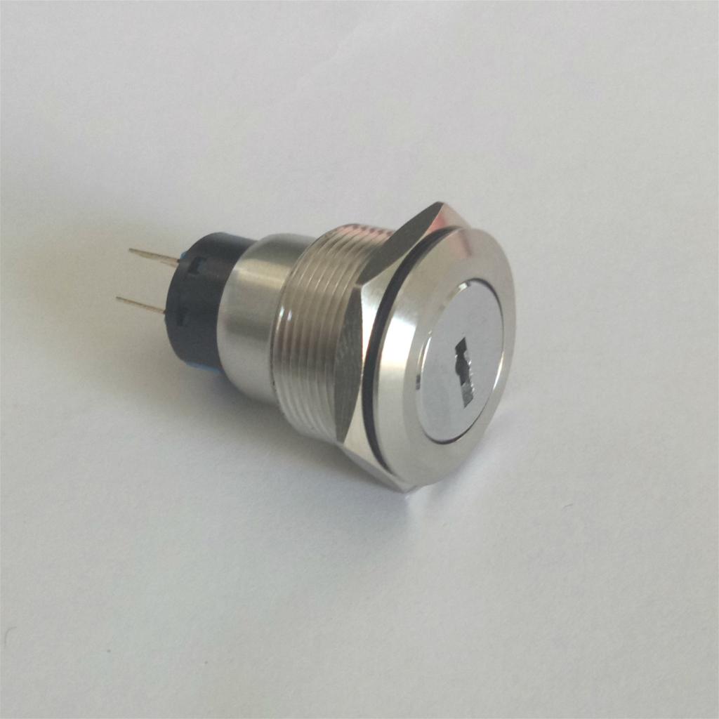 22mm Stainless Steel ON/OFF Electronic Key Switch Lock with 2 Keys 2NO+2NC