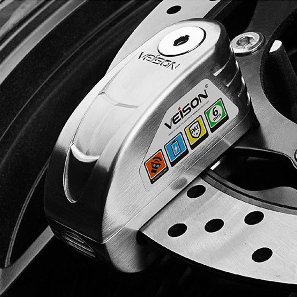 Motorcycle Alarm Lock Waterproof Bike Disc Lock Intelligent Warning 130DB Anti Theft Brake Rotor Padlock Disc Brake Locks