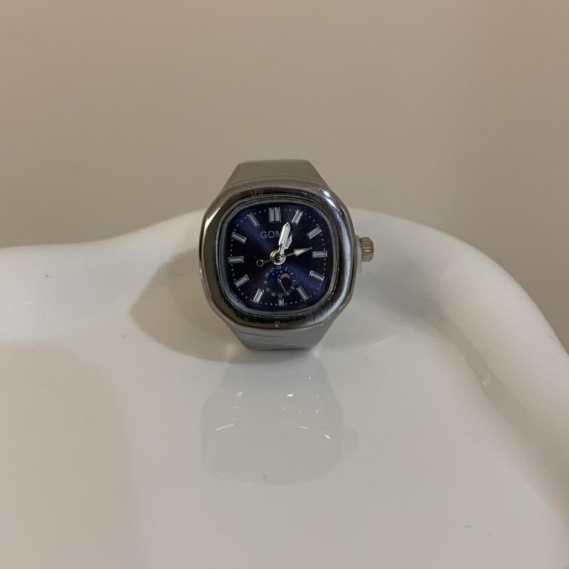 Ring Watch Selling Mini Finger Watch Creative Alloy Shell Finger Square Dial Couple Men And Women