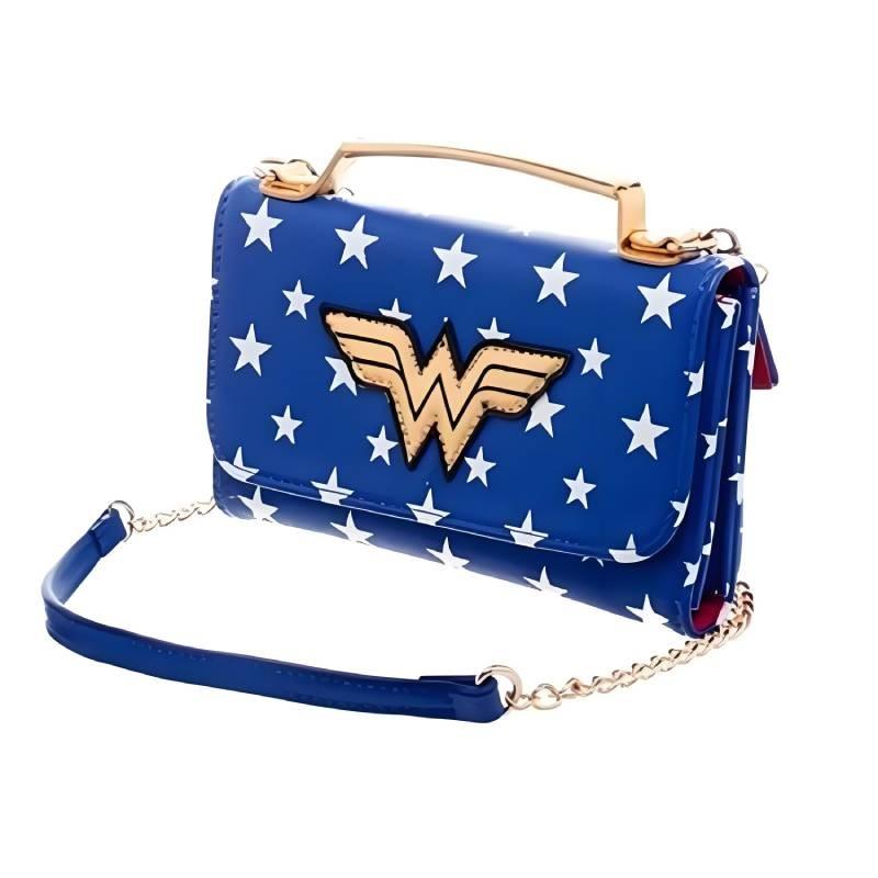 Wonder Woman Studded Chain Crossbody Bags Travel Metal Print Accessory Girl