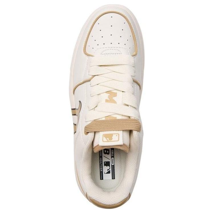 New MLB Chunky Liner 24SS Boston Red Sox Slip Resistant Cushioning Low Top Skateboard Shoes Unisex White Yellow 3ASXCLB3N-43BGS