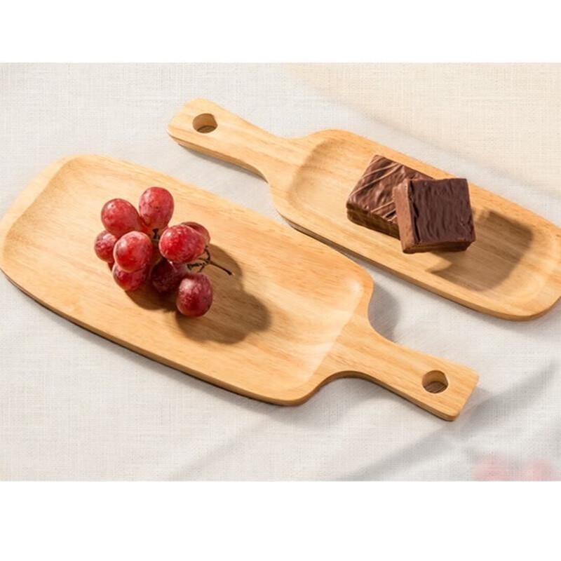Rectangular Wooden Serving Tray with Handles