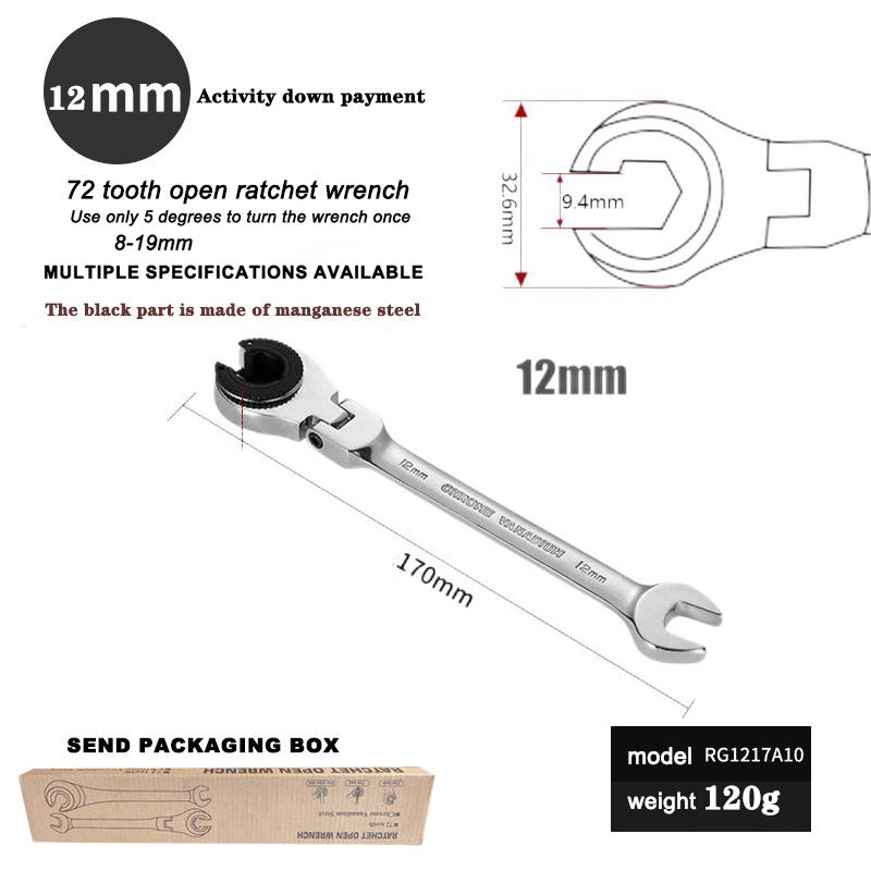 Nouă cheie rotativă cu clichet cu tub deschis de înaltă calitate Cheie universală cu clichet cu deschidere rapidă în baionetă Cheie combinată