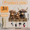 Schlüsselhalter Wandmontage Kuh Design Holz 4 Haken Organizer Dekorativ Rustikal Eingangsbereich Schlüsselhalter Für Hut Mantel Tasche Rucksack Geldbörse