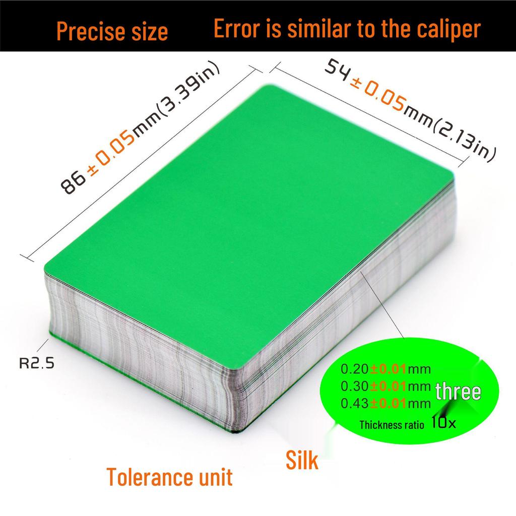50-Piece Set of 0.45mm Thick Multi-Color Aluminum Business Card Sheets for Laser Engraving