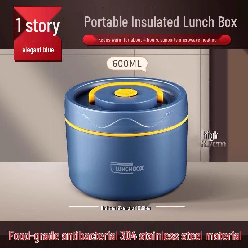 Extra Long Insulated Stainless Steel Bento Lunch Box - Microwaveable & Portable