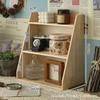 Zakka Wall-Mounted Wooden Desk Organizer - Multi-layer Retro Storage Rack