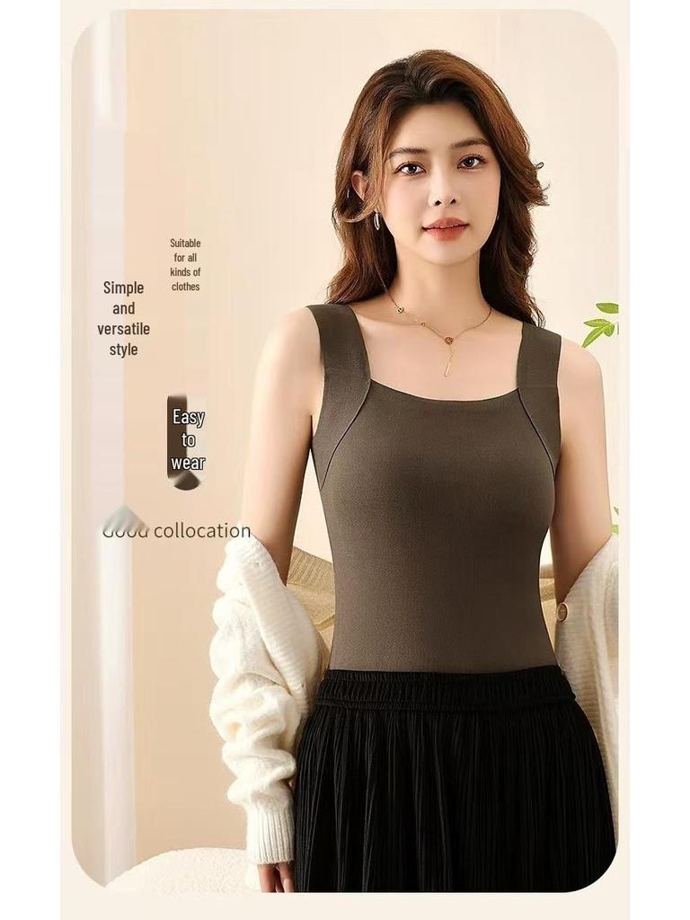 Women's Slim Fit Reversible German Velvet Vest with Chest Pad - Autumn/Winter Base Layer