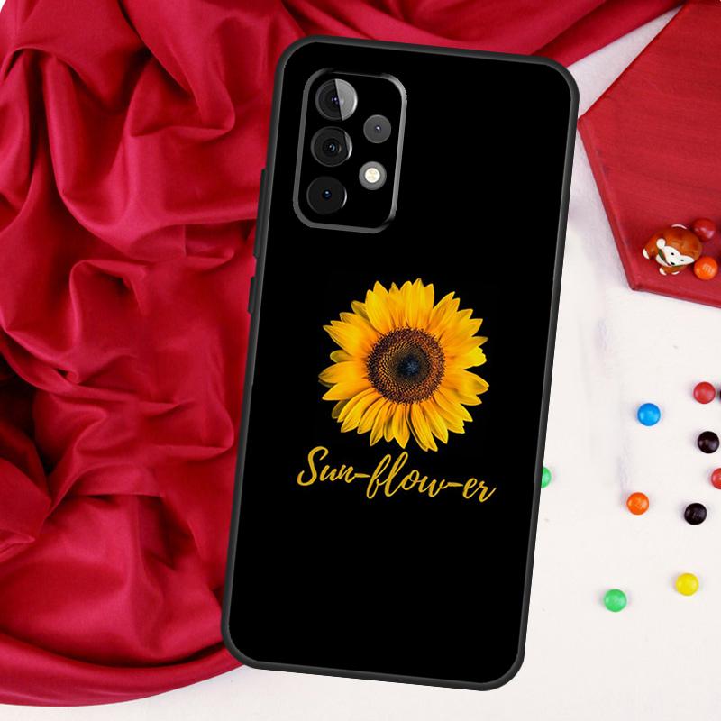 Beauty Yellow Sunflower For Samsung Galaxy A52 A32 A22 A54 A14 A16 A26 A36 A56 A55 A35 A05 A06 A15 A53 A33 A13 Case