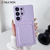 Card Bag Wallet Case for Samsung Galaxy S26 Ultra S24 23 22 S25 Ultra Plus S24FE NOTE10 Ultra Thin Shockproof Soft Cover