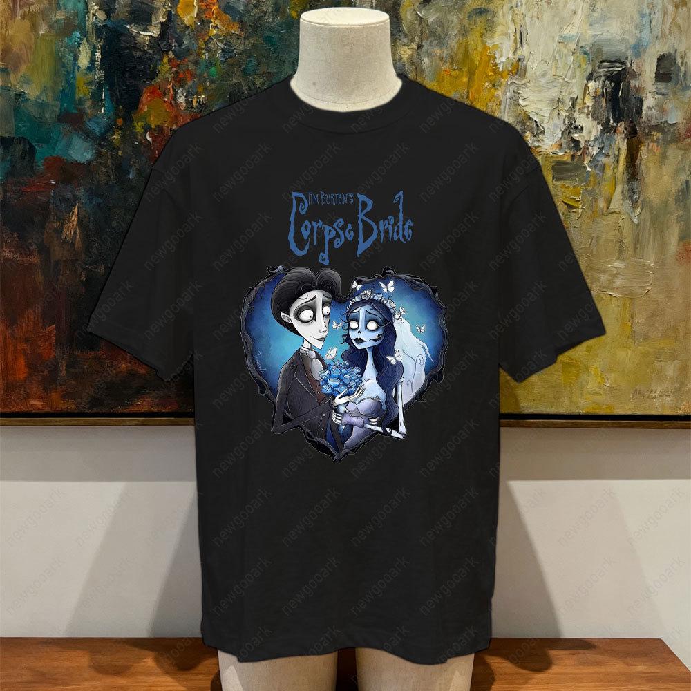 Corpse Bride Wedding Vintage Movie Graphic T Shirts Women Unisex High Quality Cotton Clothes Casual Short Sleeve O Neck Tees