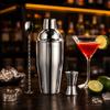 Stainless Steel Cocktail Shaker Set Three Piece Bar Tool Kit for Home Use Professional Bartender Accessories with Strainer and Cap