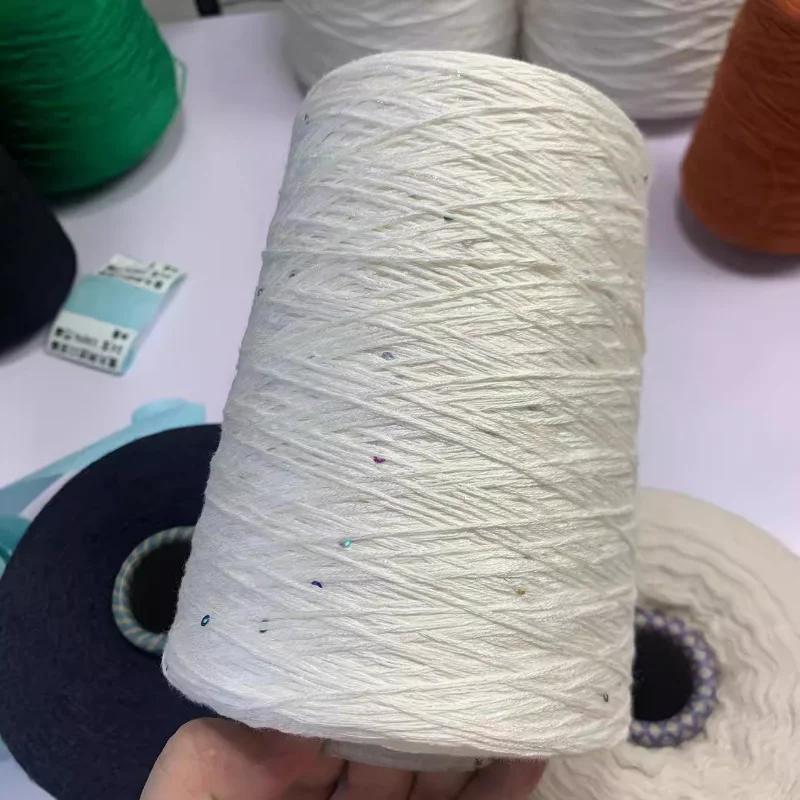 Glitter Mulberry Silk Cotton Thread 500g/Roll Glitter Bead Silk Lace Thread Soft Silky Spring/summer DIY Hand-woven Thread