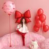 Bogen- und Süßigkeitenförmiges Ballon-Set in Rot Pink für Geburtstagsparty Babyparty Verlobung Hochzeit Dekoration Ballon