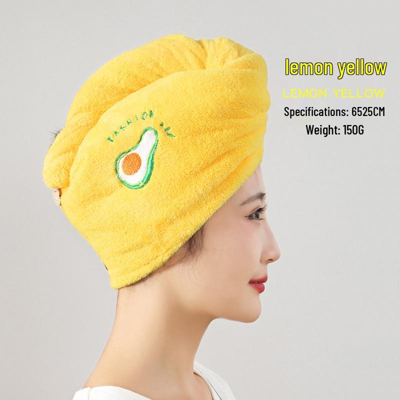 Thickened Double-Layer Coral Fleece Quick-Dry Hair Cap for Women, Water-Absorbent and Customizable with Logo