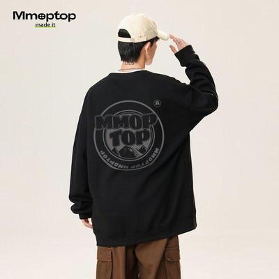 MMOPTOP Men's Trendy Printed Crewneck Pullover Sweatshirt