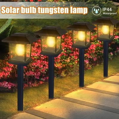 2PCS Outdoor Solar Lawn Light, Waterproof Landscape Garden Light, Decorative Channel Light, Courtyard, Front and Rear Doors