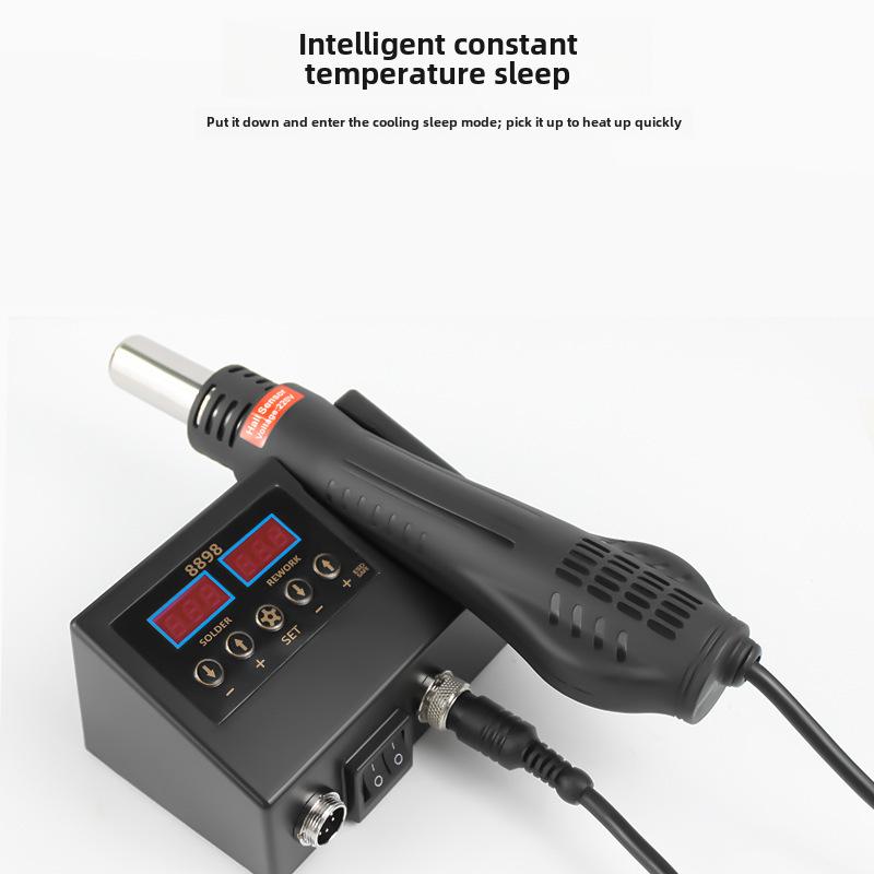 8898 Dual Digital Display Hot Air Gun & Electric Soldering Station, 110V/220V, 2-in-1 SMT Desoldering Tool.