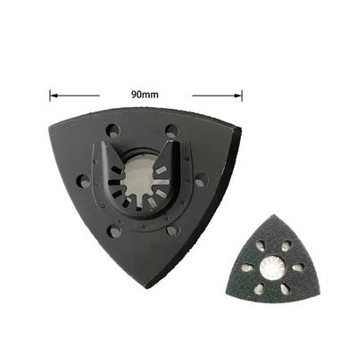 Triangular Sanding Pad 90mm 6 Holes Quick Release Universal Triangular Sand Saw Blade Woodworking Multi-Tool Sand Base Accessory