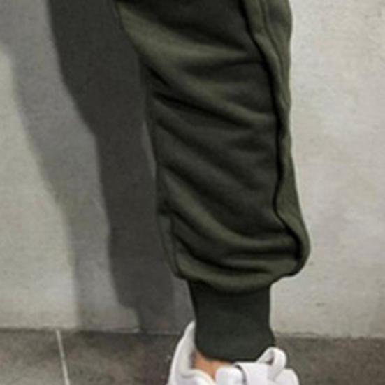 Men Harem Pants Solid Color Ankle Tied Streetwear Hip Hop Double Layer Running Baggy Pants for Jogging
