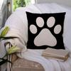 SSOIU White Dog Paw Footprint Icon Isolated On Black Background Decoration Farmhouse Decor Cotton Linen Home Decorative Throw Pillow Case Cushion