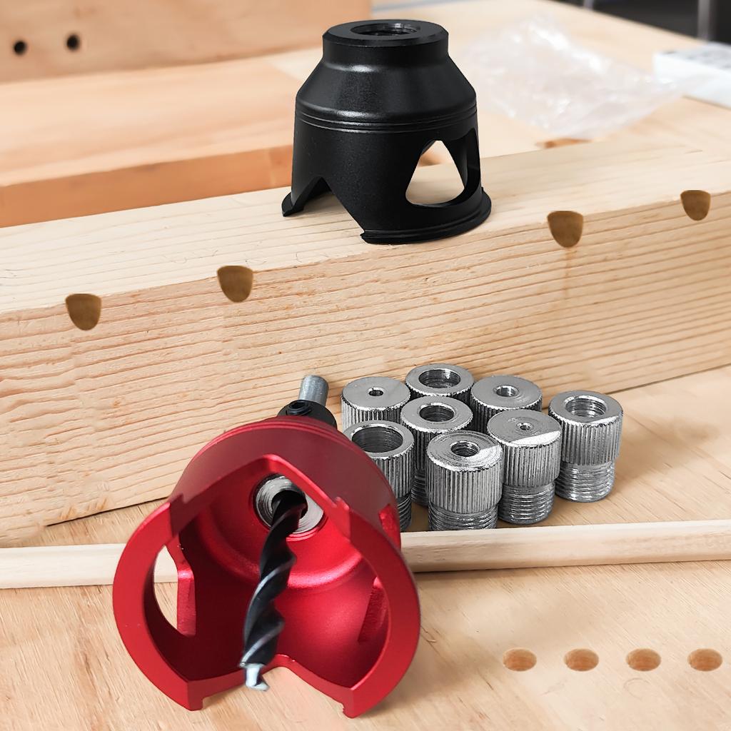 Vertical Drill Guide Doweling Jigs Kit 2-10mm/6,8,10mm Drill Positioning Aluminum Straight Angled Guide Locator Hole Puncher Too