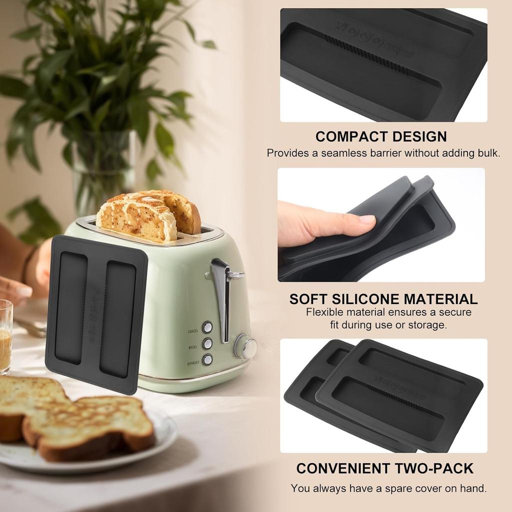 2Pack Silicone Toaster Cover,Heat Resistant Bread Machine Cover Toaster Lid Bread Maker Top Cover,Toaster Appliances Top Cover Bread Maker Dust Cover