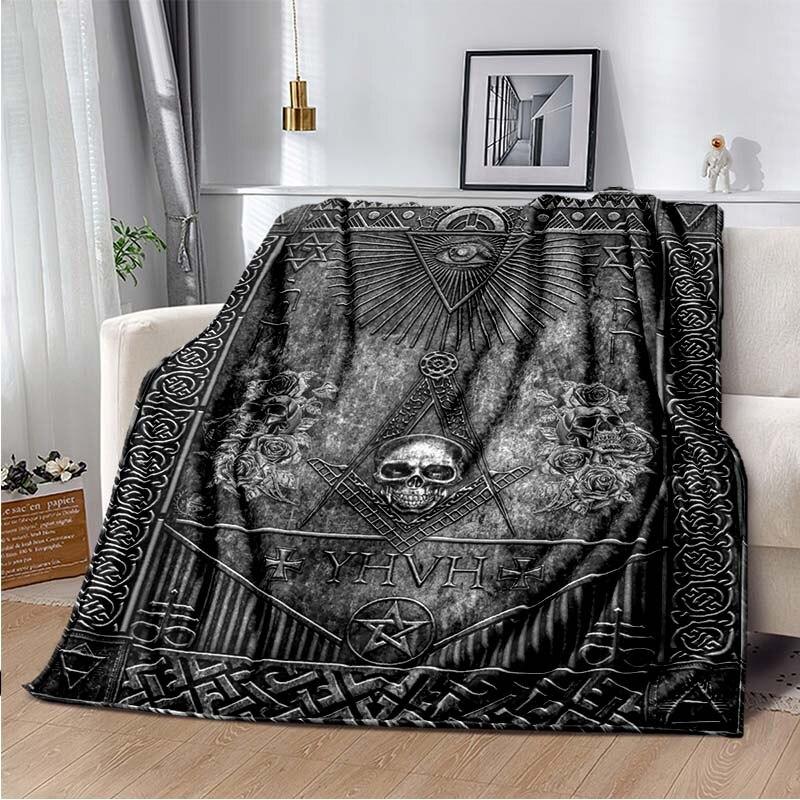 Masonic Freemason Illuminati Ring Throw Blanket Soft Comfortable Sofa Blankets and Throws Flannel Blankets for Adults