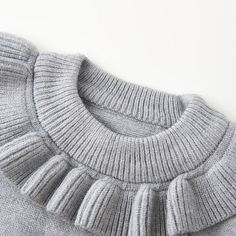 TONGTAI Girls' Ruffle Collar Knit Sweater