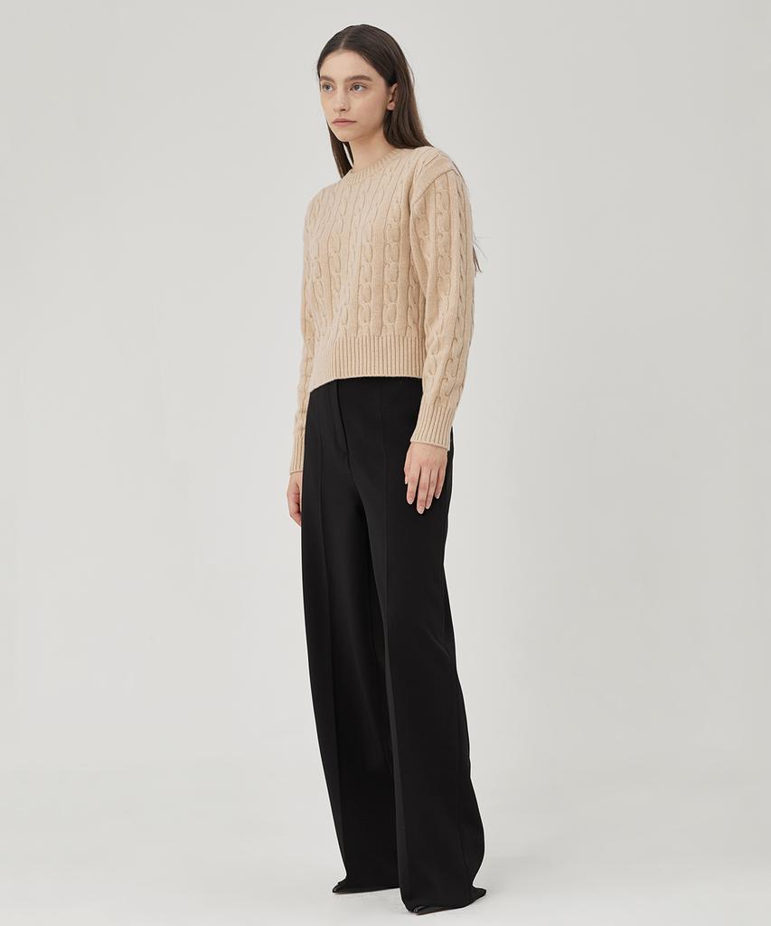 KEI CURRENT Cable Knit_Light Beige