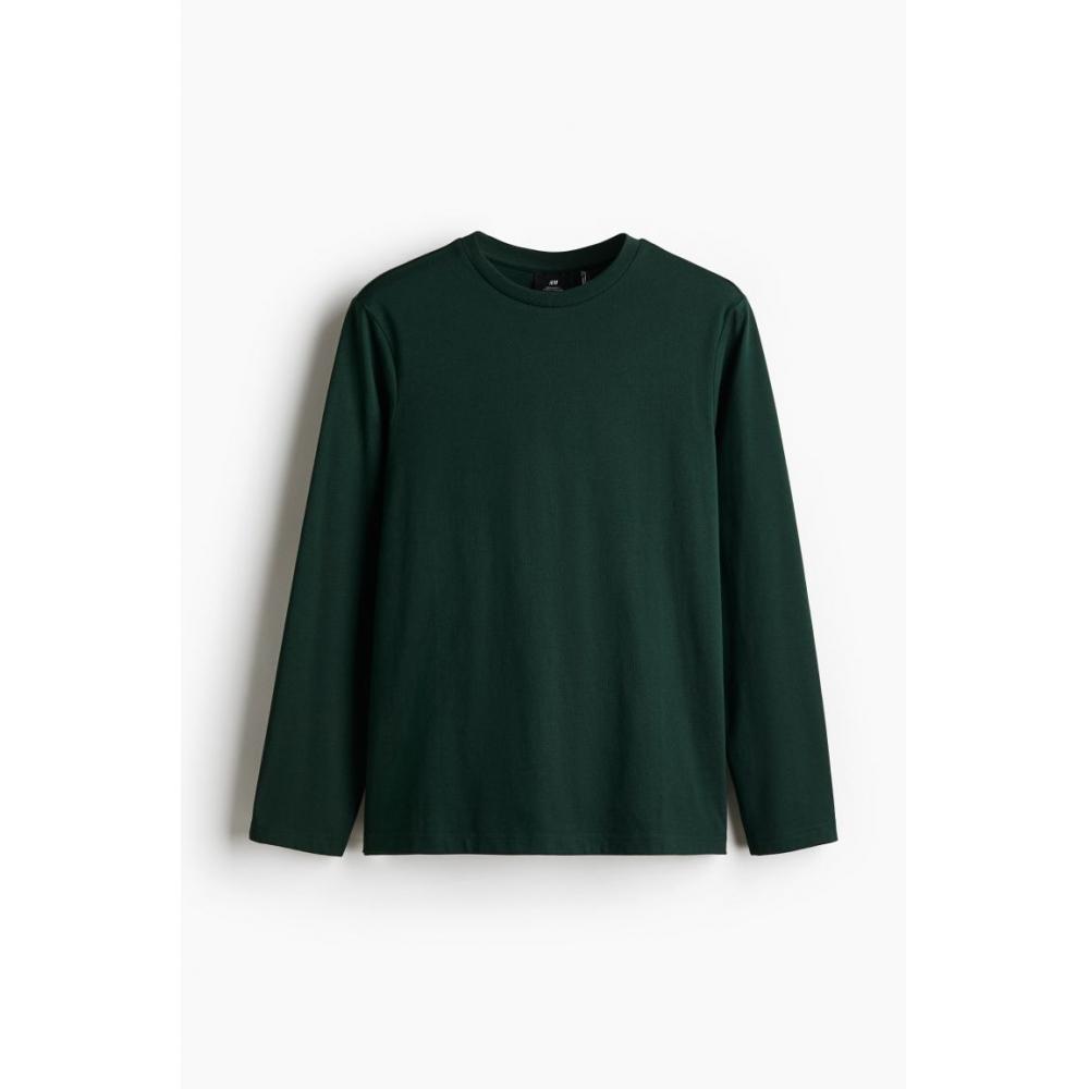 H M tHerMolite Jersey Regular Fit Top Forest Green