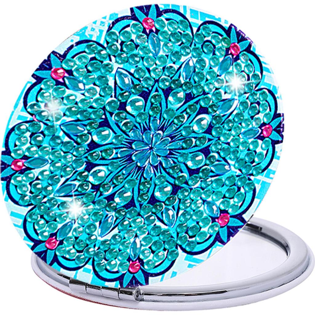 DIY Rhinestone Embroidery Mosaic Makeup Mirror Pocket Mirror Double Side Crystal Diamond Mirror Mandala Special Shaped for Girl