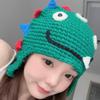 Dinosaurier Muster Hut Warmer Winterhut Unisex Häkelhut Outdoor Strickmütze für den täglichen Gebrauch und besondere Anlässe