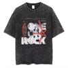 Vintage One Ok Rock Tour Tengkorak Washed Tshirts Men's Women Tee Cotton Summer Oversized Hip Hop Harajuku Tops